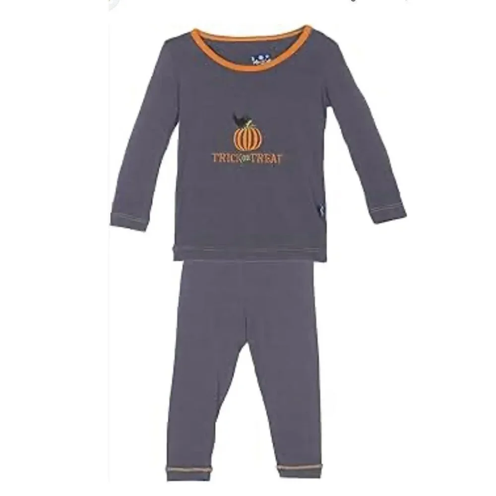 3/$30 Kickee Pants Kids 10 Halloween Pumpkin 2-piece Pajamas